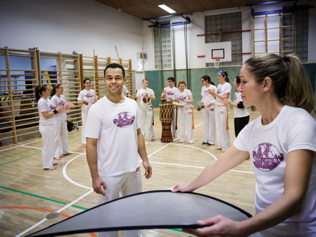 Marian Wilhelm für die Capoeira-Schule der Sportunion Salzburg